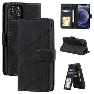 For iPhone 12 mini Skin Feel Business Horizontal Flip PU Leather Case with Holder & Multi-Card Slots & Wallet & Lanyard & Photo Frame (Black)