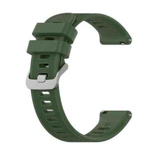 For Garmin Forerunner 158 / 55 Twill Silicone Watch Band(Olive Green)