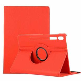 For Samsung Galaxy Tab S7 FE T730 Litchi Texture Horizontal Flip 360 Degrees Rotation Leather Case with Holder(Red)