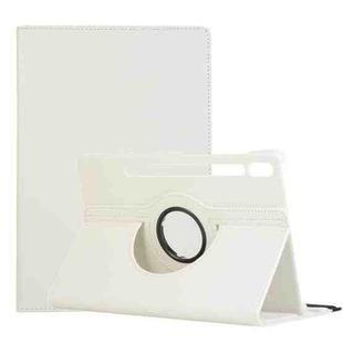 For Samsung Galaxy Tab S7 FE T730 Litchi Texture Horizontal Flip 360 Degrees Rotation Leather Case with Holder(White)
