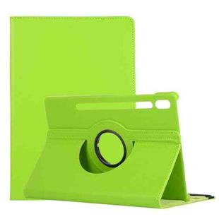 For Samsung Galaxy Tab S7 FE T730 Litchi Texture Horizontal Flip 360 Degrees Rotation Leather Case with Holder(Green)