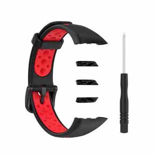 For Huawei Band 6 / Honor Band 6 Universal Two-color Breathable Silicone Watch Band(Black Red)