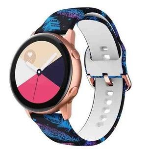 For Samsung Galaxy Watch 42mm Silicone Printing Watch Band(Feather)