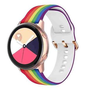 For Samsung Galaxy Watch 42mm Silicone Printing Watch Band(Rainbow)