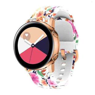 For Samsung Galaxy Watch 42mm Silicone Printing Watch Band(Bird Flower)