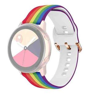 For Samsung Galaxy Watch 46mm Silicone Printing Watch Band(Rainbow)