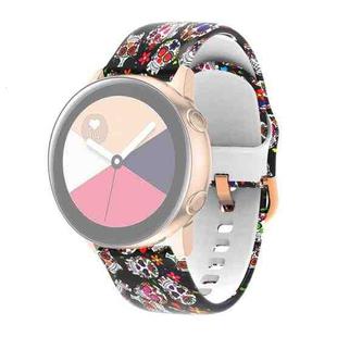 For Samsung Galaxy Watch 46mm Silicone Printing Watch Band(Colorful Skull)