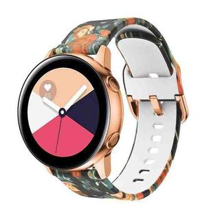 For Samsung Galaxy Watch 46mm Silicone Printing Watch Band(Red Rose)