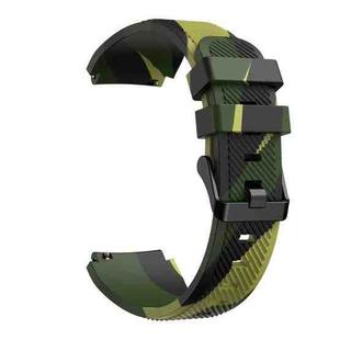 For Samsung Gear S3 Twill Camouflage Silicone Watch Band(Army Green)