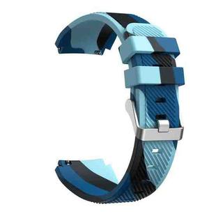 For Samsung Gear S3 Twill Camouflage Silicone Watch Band(Blue)