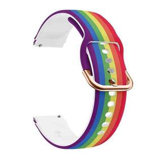 For Xiaomi Haylou LS01 Silicone Printing Watch Band(Rainbow)