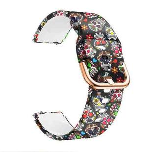 For Xiaomi Haylou LS01 Silicone Printing Watch Band(Colorful Skull)