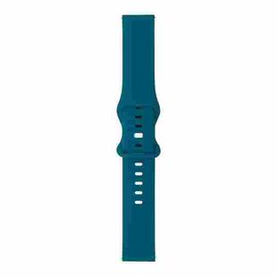 For Samsung Galaxy Watch 3 41mm 8-buckle Silicone Watch Band(Peacock Blue)