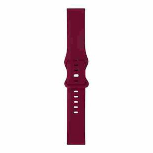 For Samsung Galaxy Watch 42mm 8-buckle Silicone Watch Band(Wine Red)