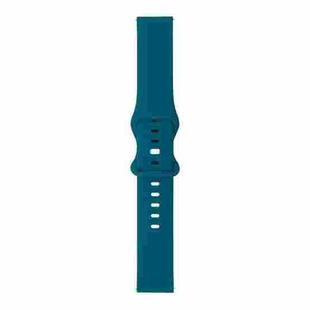 For Samsung Galaxy Watch 42mm 8-buckle Silicone Watch Band(Peacock Blue)