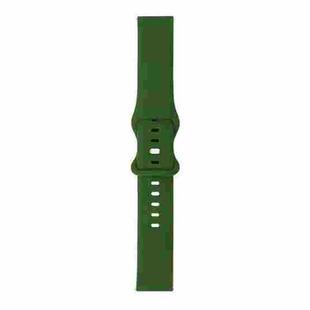 For Samsung Galaxy Watch 42mm 8-buckle Silicone Watch Band(Army Green)