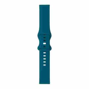 For Samsung Galaxy Watch Active / Active 2 40mm / Active 2 44mm 8-buckle Silicone Watch Band(Peacock Blue)