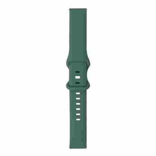 For Samsung Galaxy Watch Active / Active 2 40mm / Active 2 44mm 8-buckle Silicone Watch Band(Pine Needle Green)