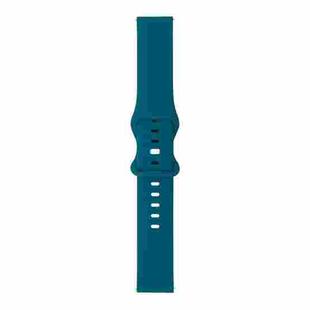 For Huawei Watch GT 2 46mm 8-buckle Silicone Watch Band(Peacock Blue)