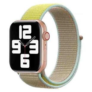 For Apple Watch Series 7 45mm / 6 & SE & 5 & 4 44mm / 3 & 2 & 1 42mm Color Matching Nylon Watch Band(Green + Baby Blue)