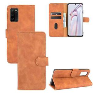 For Blackview A100 Solid Color Skin Feel Magnetic Buckle Horizontal Flip Calf Texture PU Leather Case with Holder & Card Slots & Wallet(Brown)