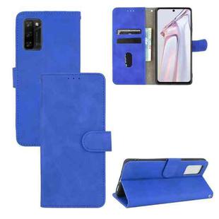 For Blackview A100 Solid Color Skin Feel Magnetic Buckle Horizontal Flip Calf Texture PU Leather Case with Holder & Card Slots & Wallet(Blue)