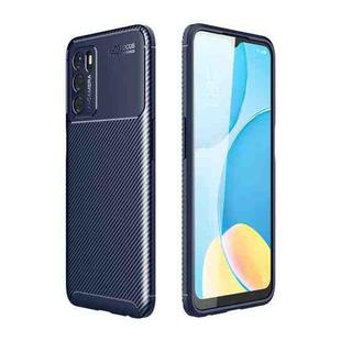 For OPPO A16 Carbon Fiber Texture Shockproof TPU Case(Blue)