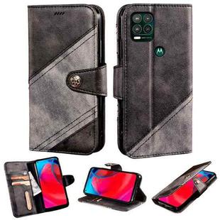 For Motorola Moto G Stylus 5G Contrast Color Splicing Retro Texture Horizontal Flip PU Leather Case with Card Slots & Holder & Wallet(Black)