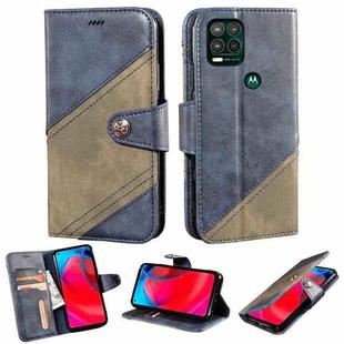 For Motorola Moto G Stylus 5G Contrast Color Splicing Retro Texture Horizontal Flip PU Leather Case with Card Slots & Holder & Wallet(Blue)