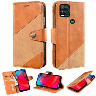 For Motorola Moto G Stylus 5G Contrast Color Splicing Retro Texture Horizontal Flip PU Leather Case with Card Slots & Holder & Wallet(Brown)