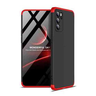 For OPPO Reno6 Pro 5G GKK Three Stage Splicing Full Coverage PC Case(Black Red)