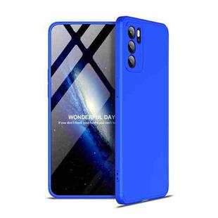 For OPPO Reno6 Pro 5G GKK Three Stage Splicing Full Coverage PC Case(Blue)