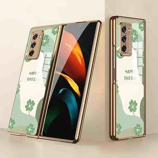 For Samsung Galaxy Z Fold2 5G GKK Electroplating Painted Glass Protective Case(Happy Ending 03)