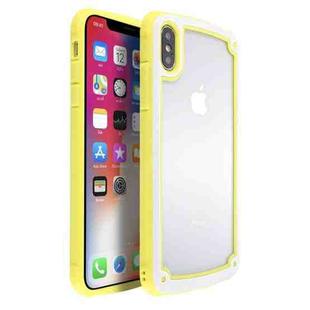 For iPhone X / XS Candy-Colored TPU Transparent Shockproof Case(Yellow)