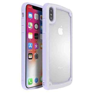 For iPhone X / XS Candy-Colored TPU Transparent Shockproof Case(Purple)