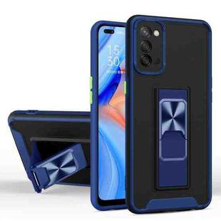 For OPPO A72 Dual-color Skin Feel TPU + PC Magnetic Shockproof Case with Invisible Holder(Royal Blue)