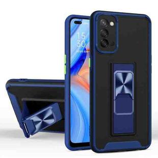 For OPPO A92 Dual-color Skin Feel TPU + PC Magnetic Shockproof Case with Invisible Holder(Royal Blue)