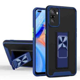 For Xiaomi Redmi Note 10 Dual-color Skin Feel TPU + PC Magnetic Shockproof Case with Invisible Holder(Royal Blue)