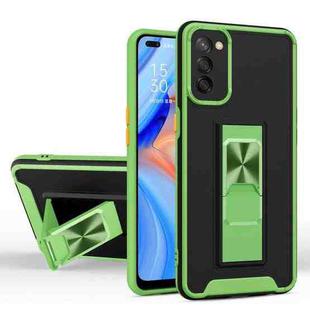 For Samsung Galaxy A02s Dual-color Skin Feel TPU + PC Magnetic Shockproof Case with Invisible Holder(Grass Green)