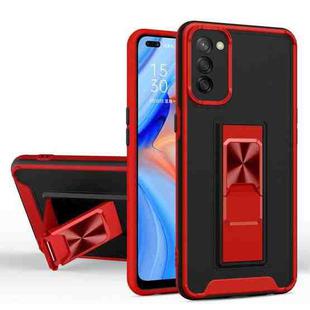 For Samsung Galaxy A02s Dual-color Skin Feel TPU + PC Magnetic Shockproof Case with Invisible Holder(Red)