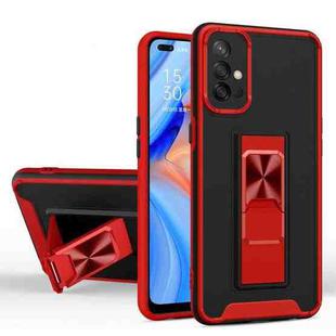 For Samsung Galaxy A51 Dual-color Skin Feel TPU + PC Magnetic Shockproof Case with Invisible Holder(Red)