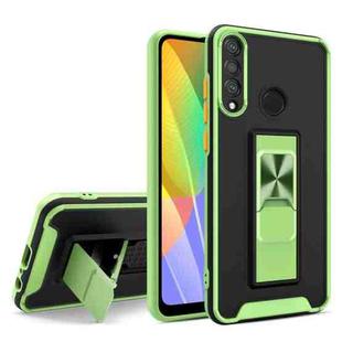 For Huawei Y6p Dual-color Skin Feel TPU + PC Magnetic Shockproof Case with Invisible Holder(Grass Green)
