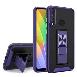 For Huawei Y6p Dual-color Skin Feel TPU + PC Magnetic Shockproof Case with Invisible Holder(Purple)