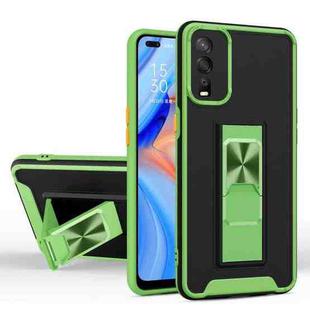 For vivo Y12s 2021 Dual-color Skin Feel TPU + PC Magnetic Shockproof Case with Invisible Holder(Grass Green)