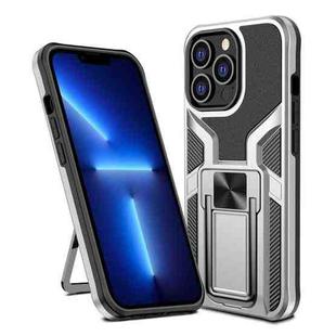 For iPhone 13 Pro Max Armor 2 in 1 PC + TPU Magnetic Shockproof Case with Foldable Holder (Silver)