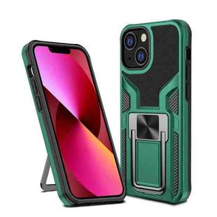 For iPhone 13 Armor 2 in 1 PC + TPU Magnetic Shockproof Case with Foldable Holder(Green)