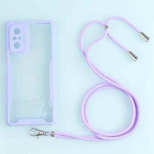 For Xiaomi Redmi Note 10 Pro Max Acrylic + Color TPU Shockproof Case with Neck Lanyard(Purple)