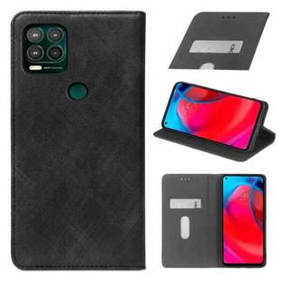 For Motorola Moto G Stylus 5G Cloth Texture Retro Horizontal Flip PU Leather Shockproof Case with Holder & Card Slot(Black)