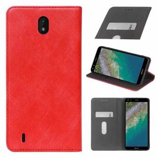 For Nokia C01 Plus Cloth Texture Retro Horizontal Flip PU Leather Shockproof Case with Holder & Card Slot(Red)