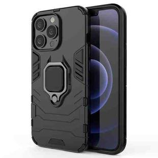 For iPhone 13 Pro Shockproof PC + TPU Protective Case with Magnetic Ring Holder (Black)